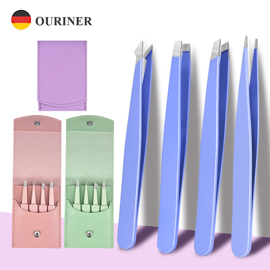 4Pcs Eyebrow Tweezers Hair Rem - Eyelash Extension Removal review and price