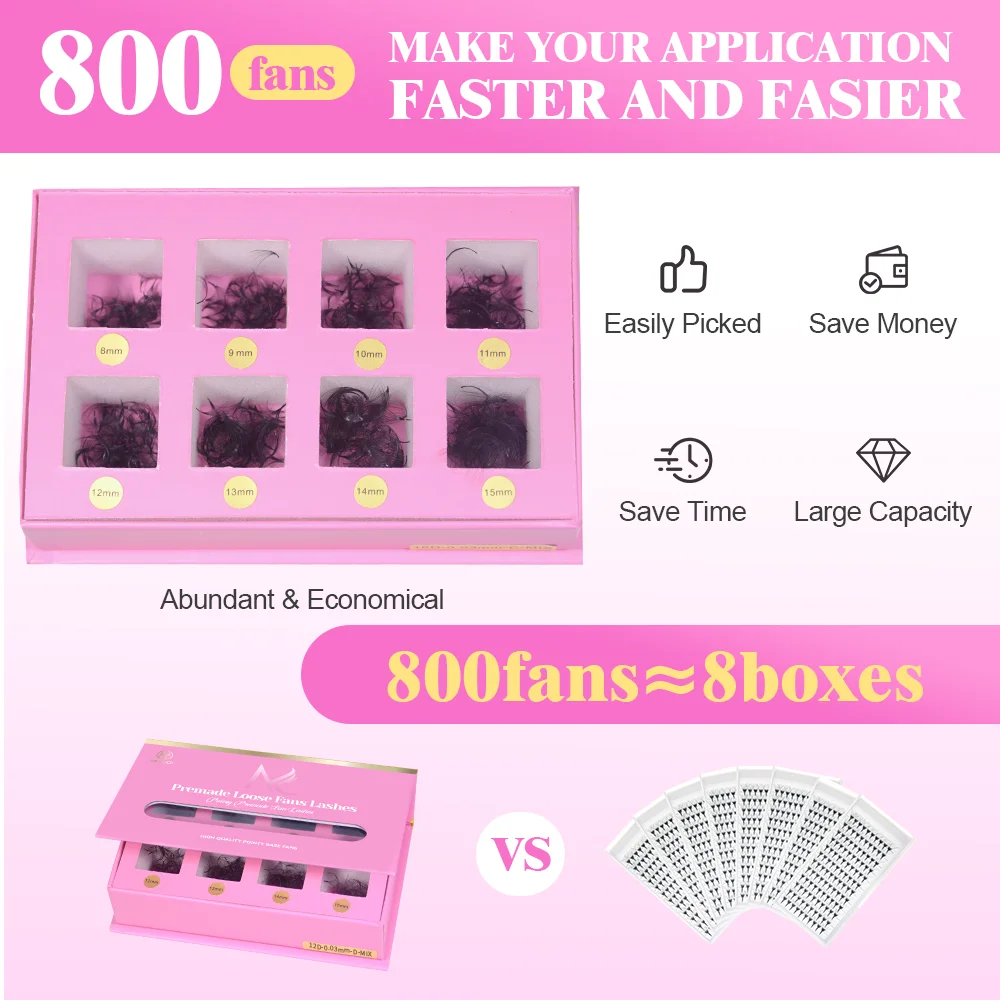 MAYOOC 800Fans Loose Fan Lashe - Eyelash Extension Russian Volume review and price
