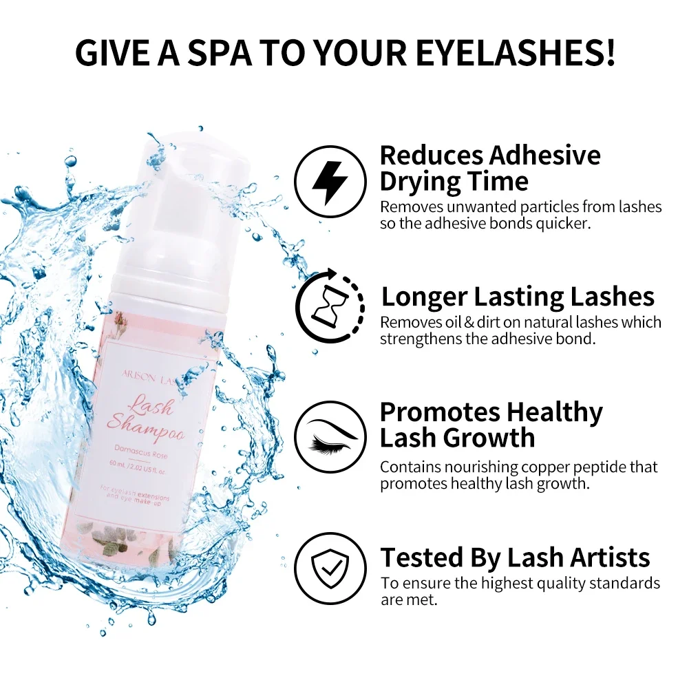 ARISON10 Bottles 60ml Eyelash  - Eyelash Extension Foam Cleanser review and price