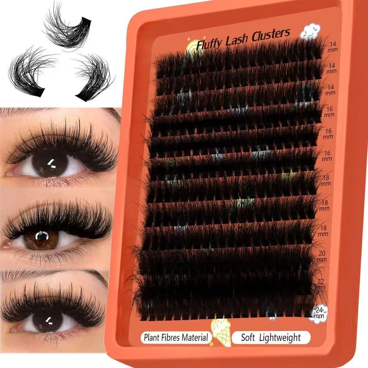 80D-100D Fluffy Cluster Lashes - Eyelash Extension Home Service review and price