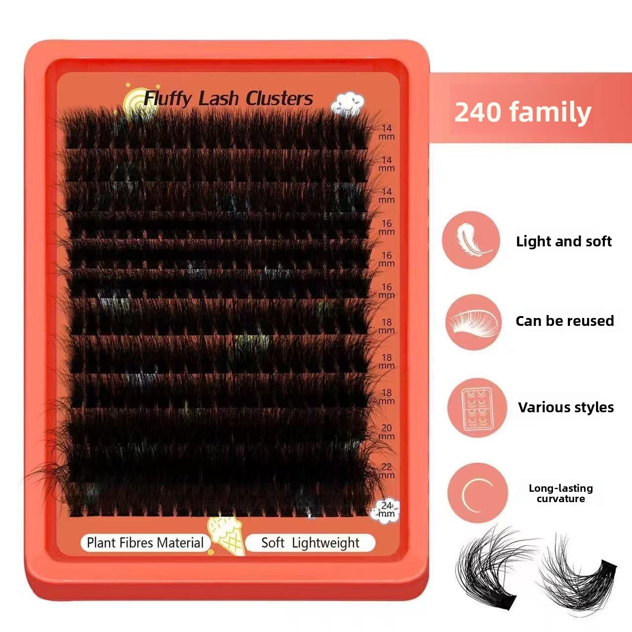 80D-100D Fluffy Cluster Lashes - Eyelash Extension Home Service review and price