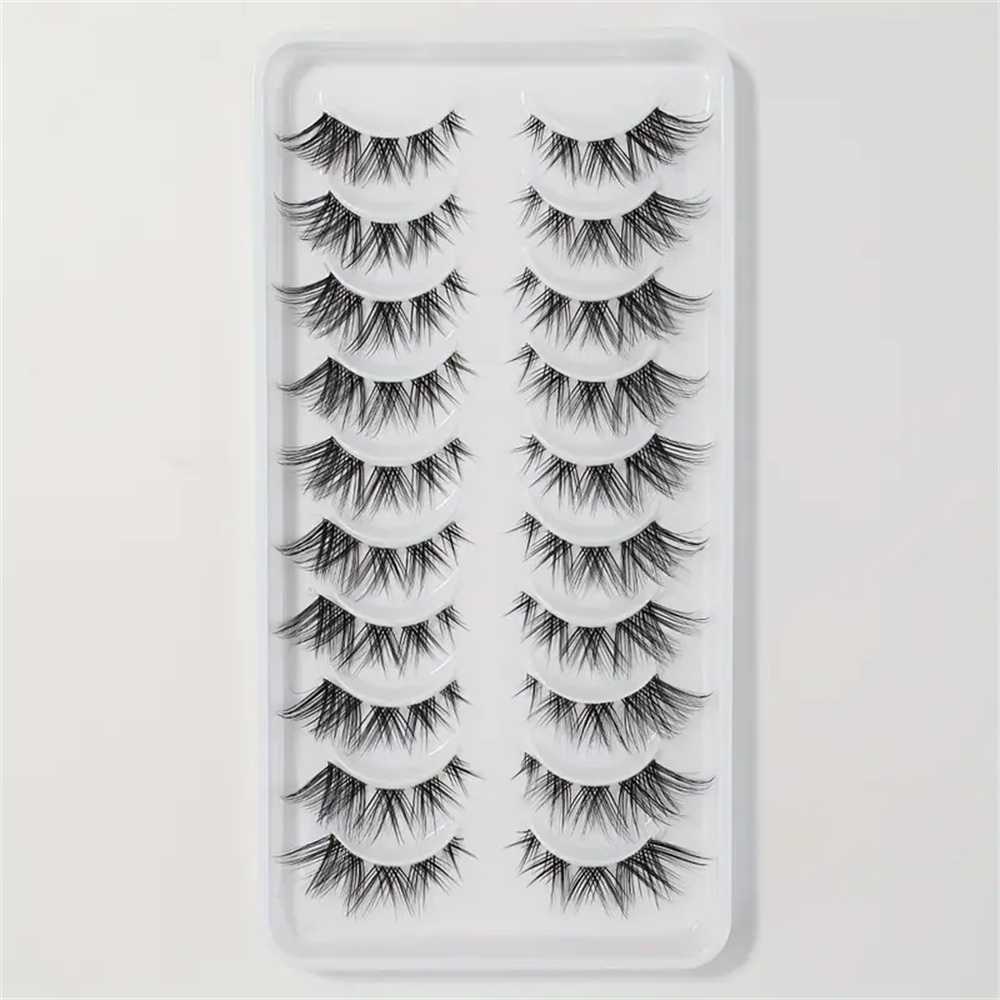 10 Pairs False Eyelashes Clust - Eyelash Extension Cat Eye Wispy review and price