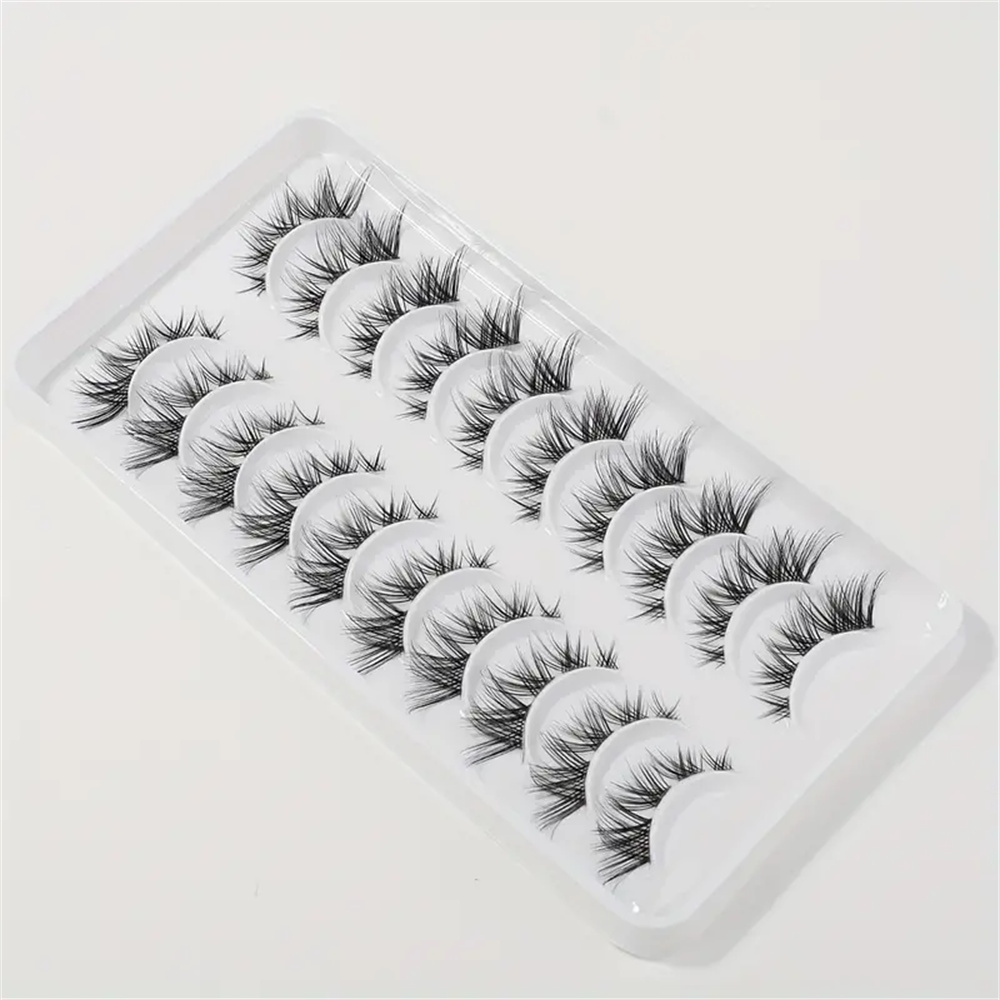 10 Pairs False Eyelashes Clust - Eyelash Extension Cat Eye Wispy review and price