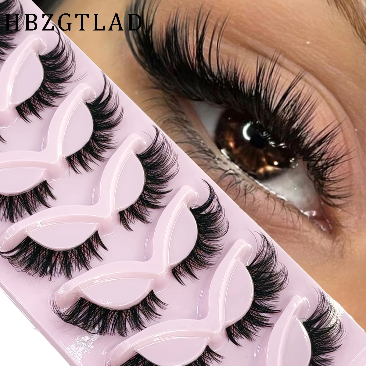 HBZGTLAD 7pairs Spiky Fox Eye  - Eyelash Extension Cat Eye Wispy review and price