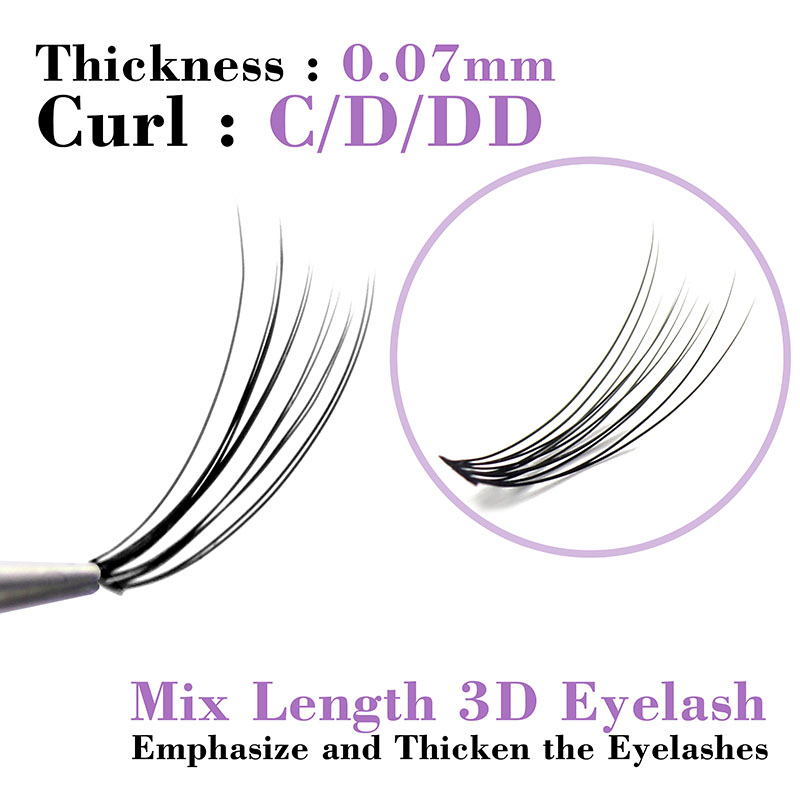 Kimcci C/D/DD Curl Mix Length  - Eyelash Extension Russian Volume review and price