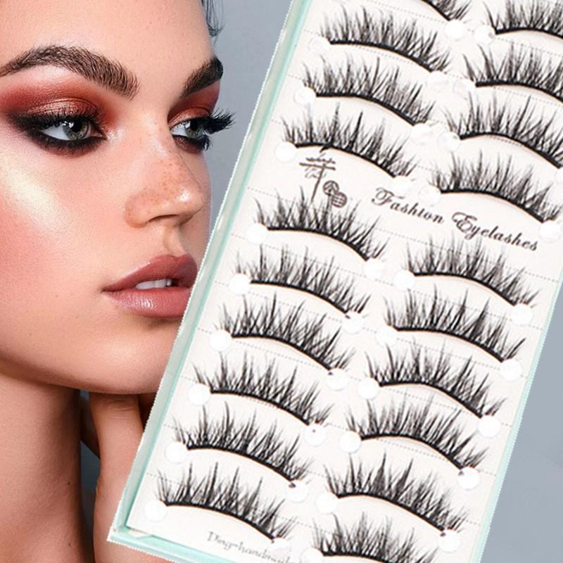 10 Pairs Natural Long Wispy Ca - Eyelash Extension Cat Eye Wispy review and price
