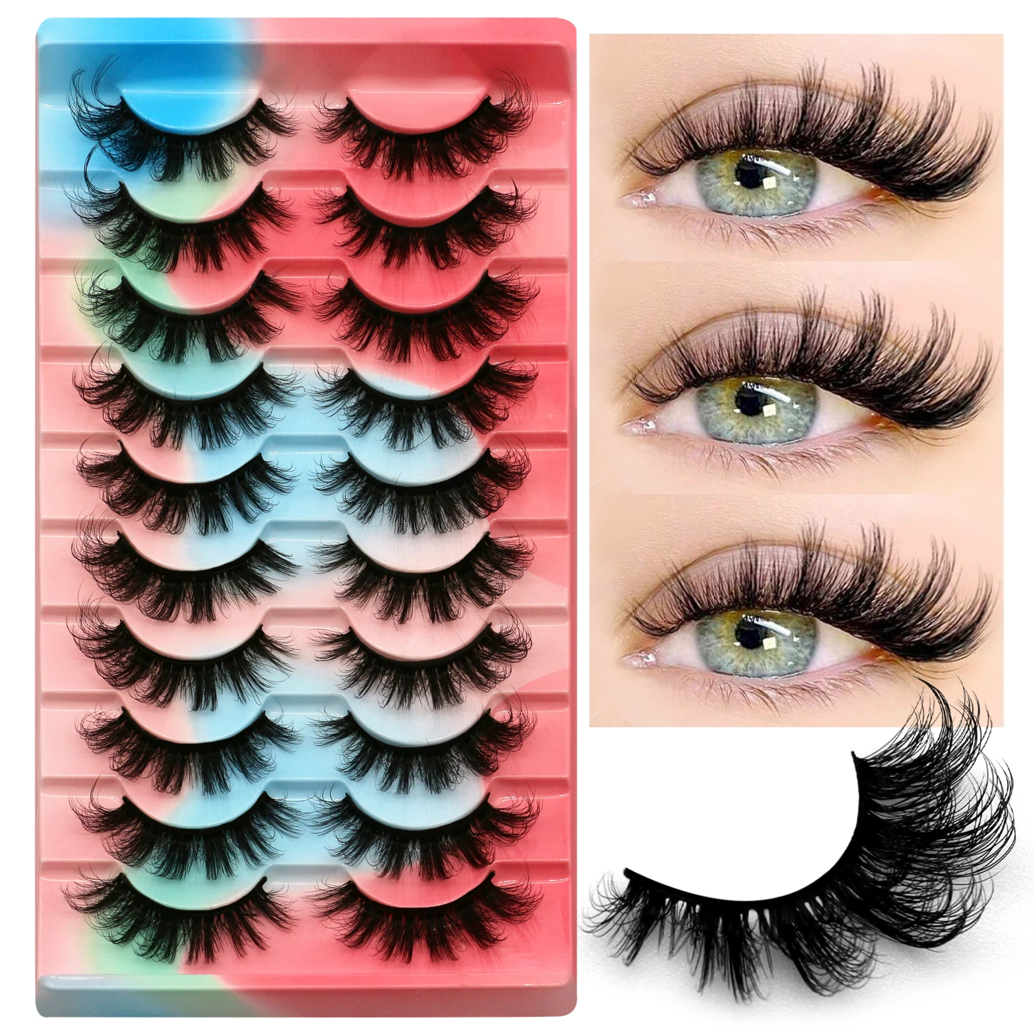 Lasvirey Fluffy Eyelashes Natu - Eyelash Extension Cat Eye Wispy review and price