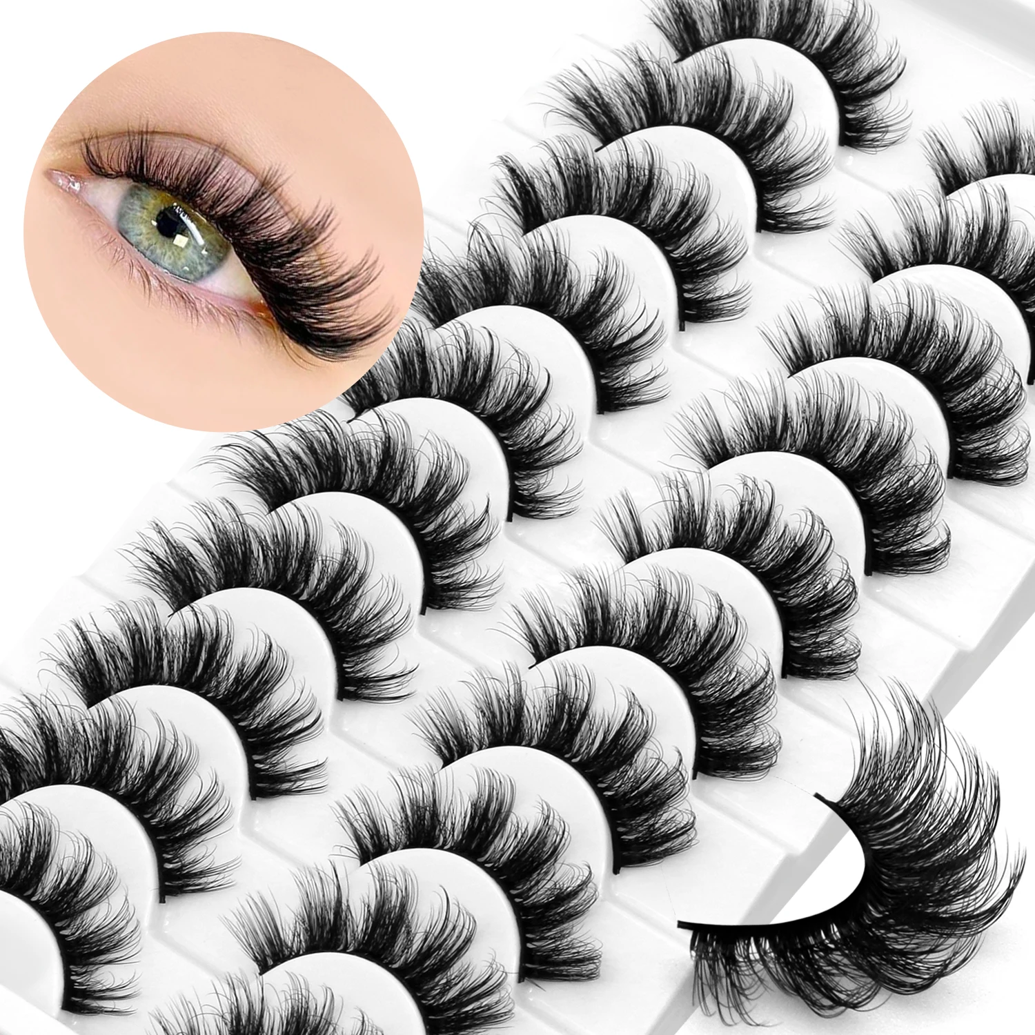 Lasvirey Fluffy Eyelashes Natu - Eyelash Extension Cat Eye Wispy review and price