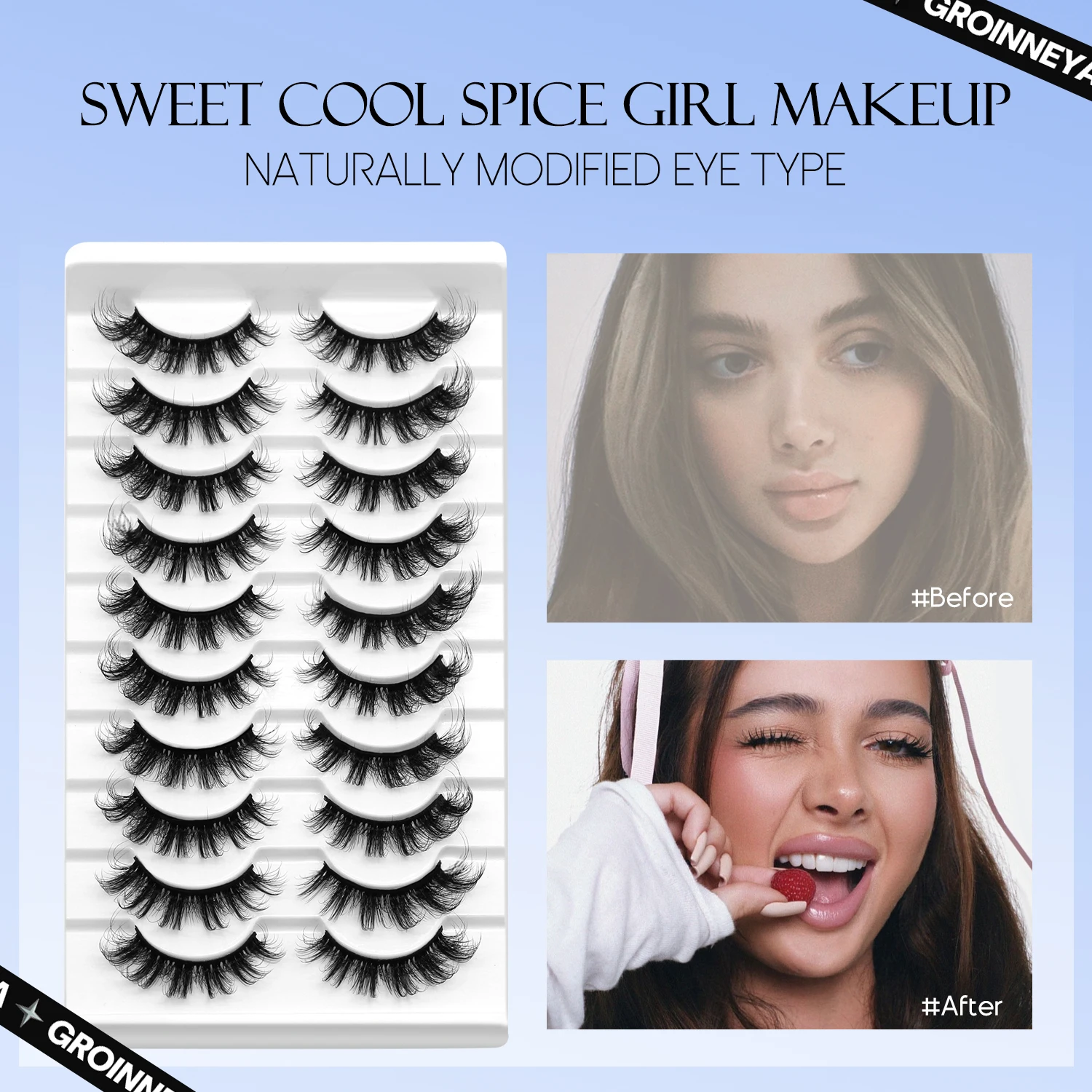 Lasvirey Fluffy Eyelashes Natu - Eyelash Extension Cat Eye Wispy review and price